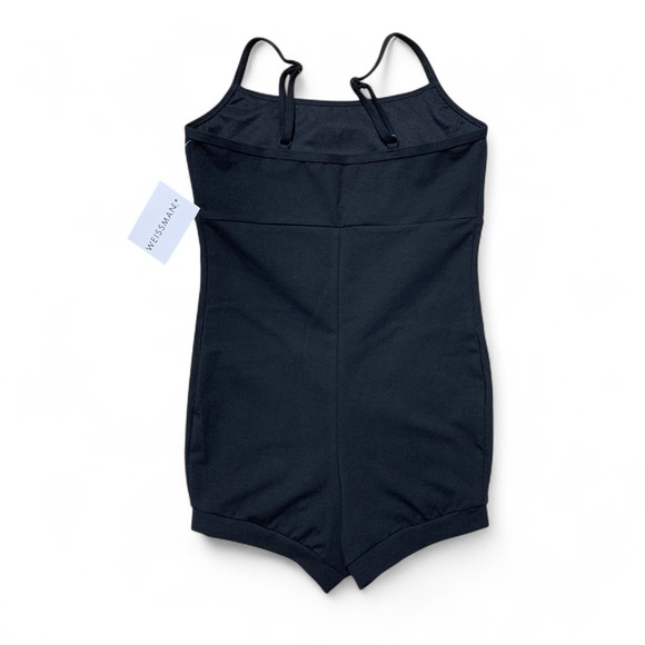Weissman Dancewear Children's Size L Camisole Biketard Unitard Black CL7837‎ NWT - Picture 4 of 6